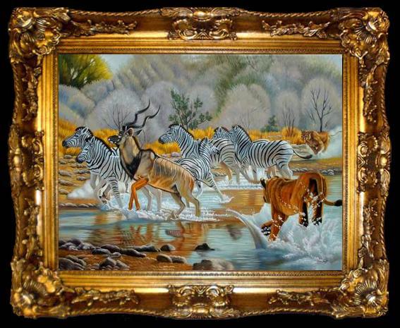 framed  unknow artist Zebras 018, ta009-2